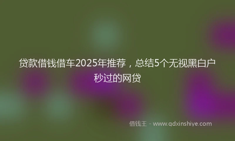 贷款借钱借车2025年推荐，总结5个无视黑白户秒过的网贷