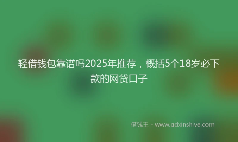 轻借钱包靠谱吗2025年推荐，概括5个18岁必下款的网贷口子