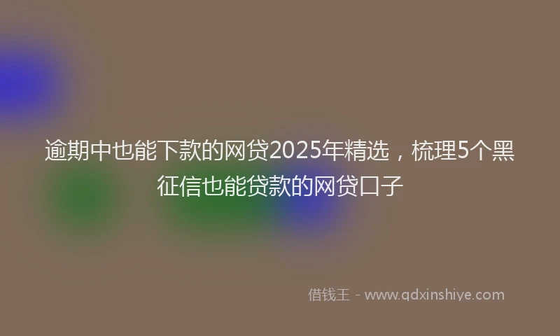 逾期中也能下款的网贷2025年精选，梳理5个黑征信也能贷款的网贷口子