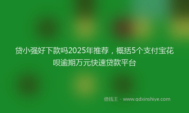 贷小强好下款吗2025年推荐，概括5个支付宝花呗逾期万元快速贷款平台