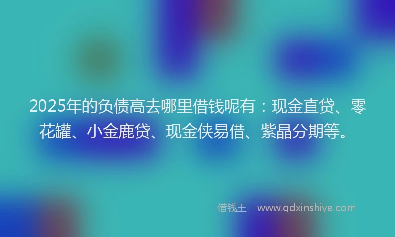 2025年的负债高去哪里借钱呢有：现金直贷、零花罐、小金鹿贷、现金侠易借、紫晶分期等。