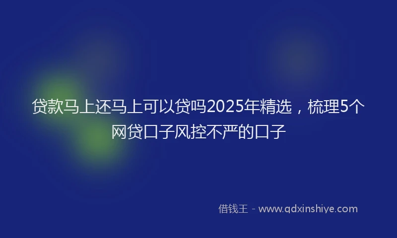 贷款马上还马上可以贷吗2025年精选，梳理5个网贷口子风控不严的口子