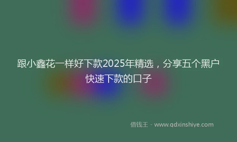 跟小鑫花一样好下款2025年精选，分享五个黑户快速下款的口子