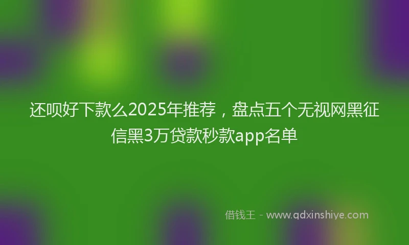 还呗好下款么2025年推荐，盘点五个无视网黑征信黑3万贷款秒款app名单