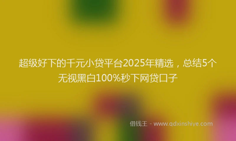 超级好下的千元小贷平台2025年精选，总结5个无视黑白100%秒下网贷口子