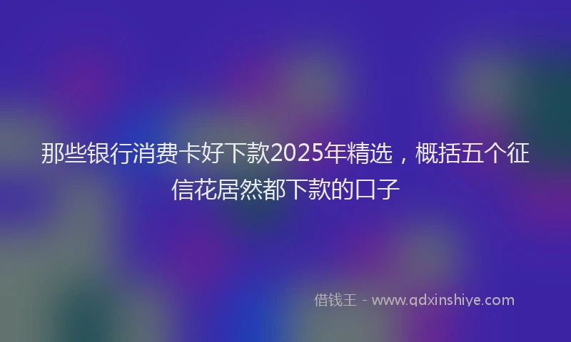 那些银行消费卡好下款2025年精选，概括五个征信花居然都下款的口子