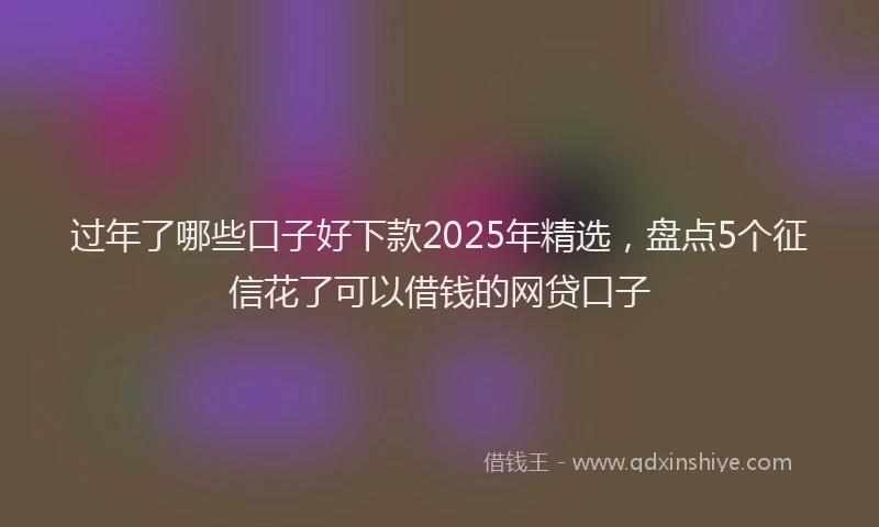 过年了哪些口子好下款2025年精选，盘点5个征信花了可以借钱的网贷口子