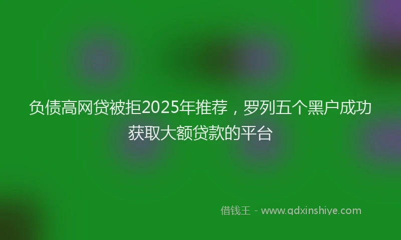负债高网贷被拒2025年推荐，罗列五个黑户成功获取大额贷款的平台