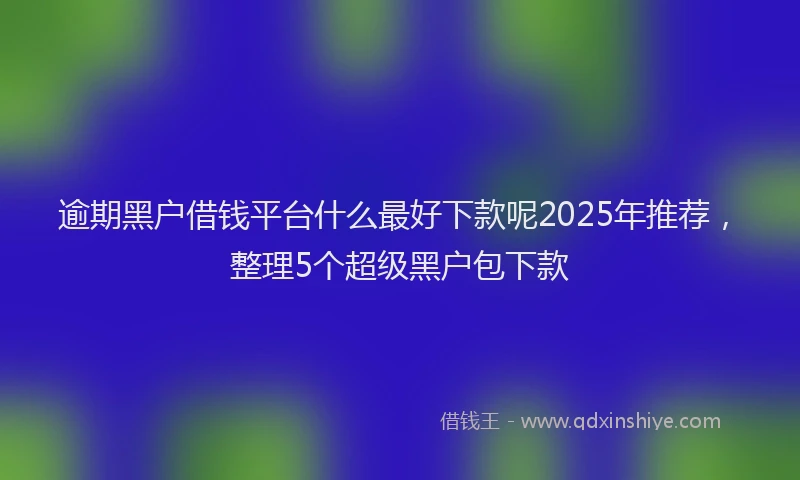 逾期黑户借钱平台什么最好下款呢2025年推荐，整理5个超级黑户包下款