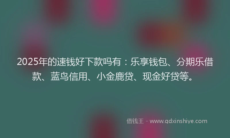 2025年的速钱好下款吗有：乐享钱包、分期乐借款、蓝鸟信用、小金鹿贷、现金好贷等。