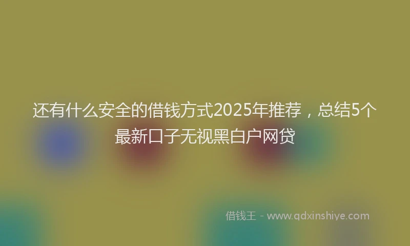 还有什么安全的借钱方式2025年推荐，总结5个最新口子无视黑白户网贷