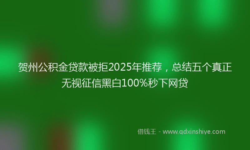 贺州公积金贷款被拒2025年推荐，总结五个真正无视征信黑白100%秒下网贷