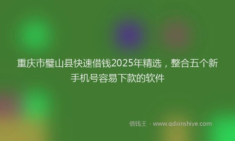 重庆市璧山县快速借钱2025年精选，整合五个新手机号容易下款的软件