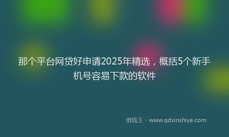 那个平台网贷好申请2025年精选，概括5个新手机号容易下款的软件