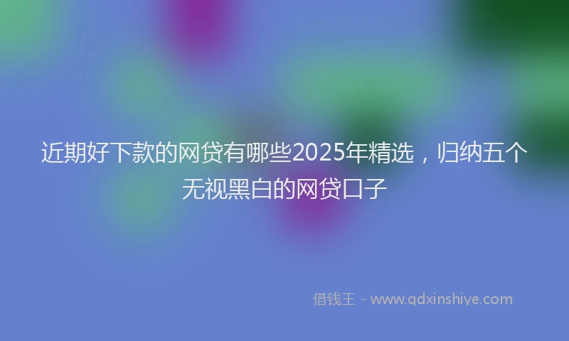 近期好下款的网贷有哪些2025年精选，归纳五个无视黑白的网贷口子