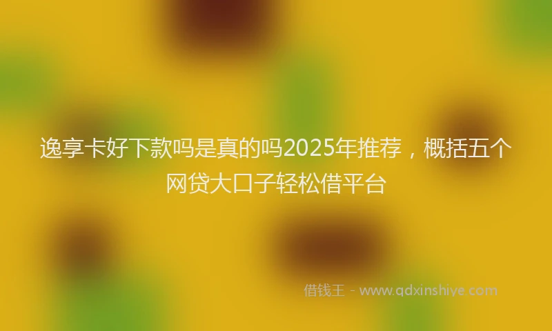 逸享卡好下款吗是真的吗2025年推荐，概括五个网贷大口子轻松借平台