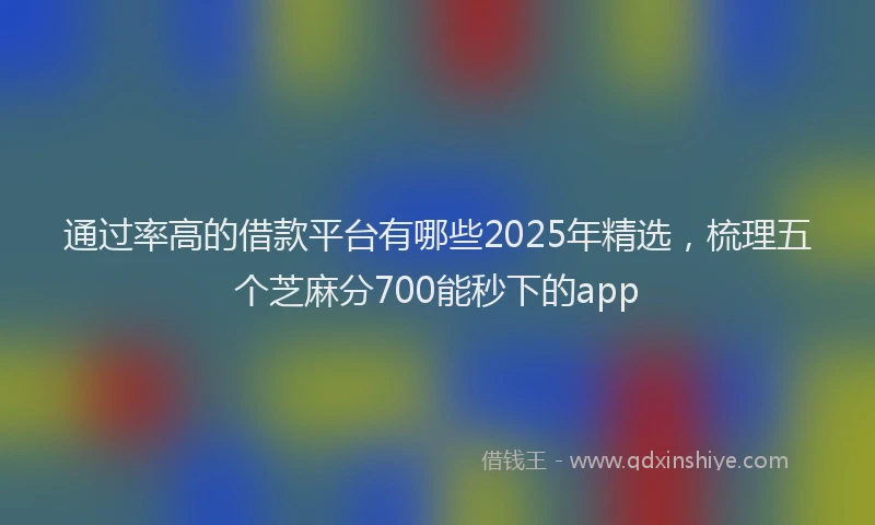 通过率高的借款平台有哪些2025年精选，梳理五个芝麻分700能秒下的app