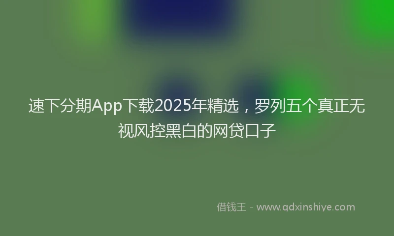速下分期App下载2025年精选，罗列五个真正无视风控黑白的网贷口子