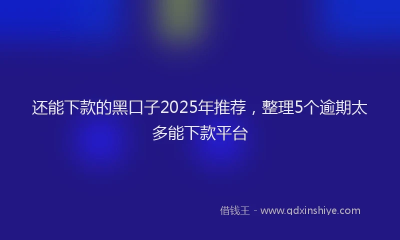 还能下款的黑口子2025年推荐，整理5个逾期太多能下款平台