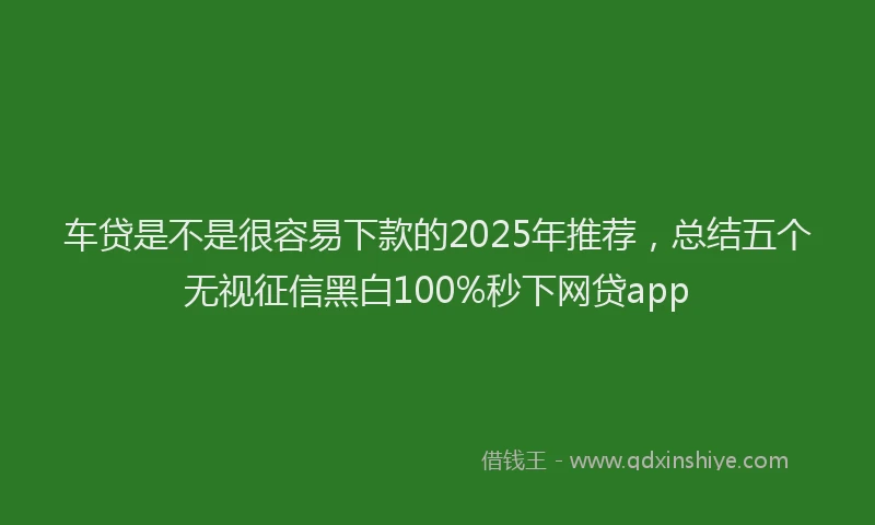 车贷是不是很容易下款的2025年推荐，总结五个无视征信黑白100%秒下网贷app