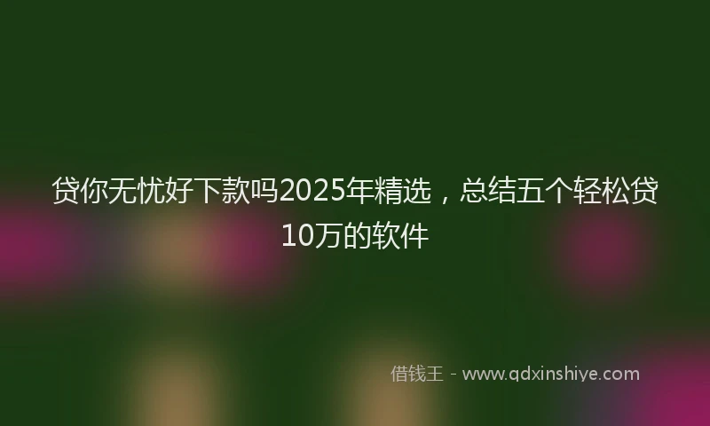 贷你无忧好下款吗2025年精选，总结五个轻松贷10万的软件