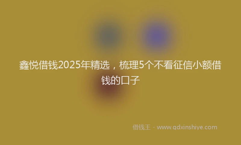 鑫悦借钱2025年精选，梳理5个不看征信小额借钱的口子