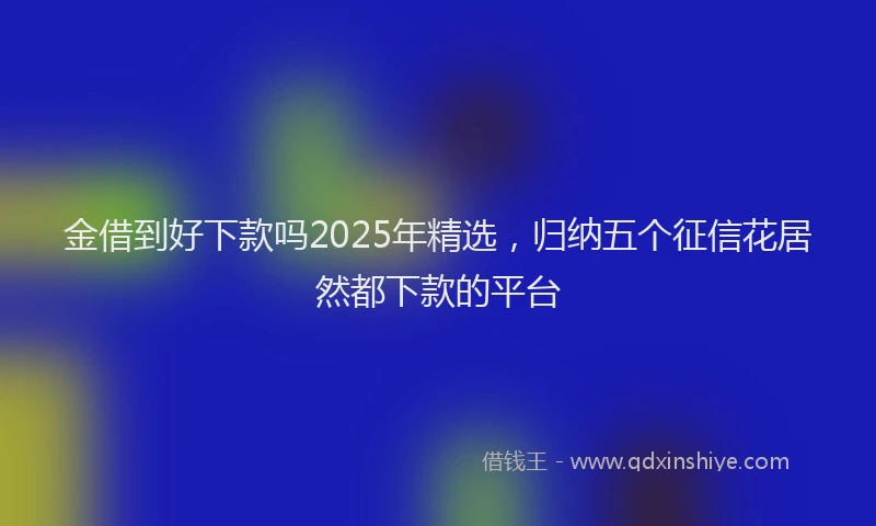 金借到好下款吗2025年精选，归纳五个征信花居然都下款的平台