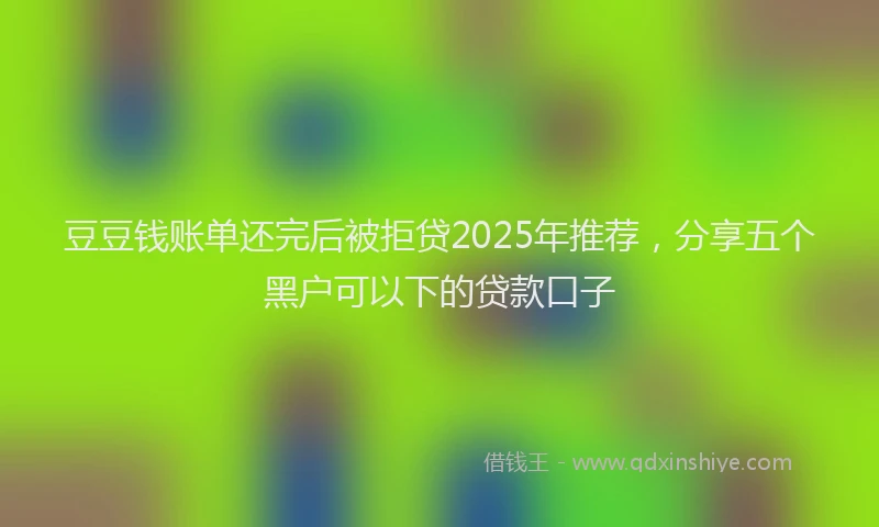 豆豆钱账单还完后被拒贷2025年推荐，分享五个黑户可以下的贷款口子