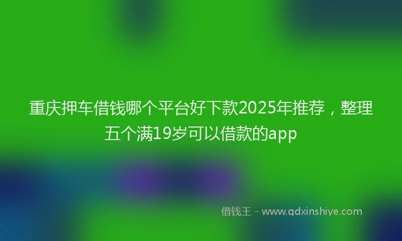 重庆押车借钱哪个平台好下款2025年推荐，整理五个满19岁可以借款的app