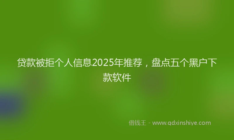 贷款被拒个人信息2025年推荐，盘点五个黑户下款软件