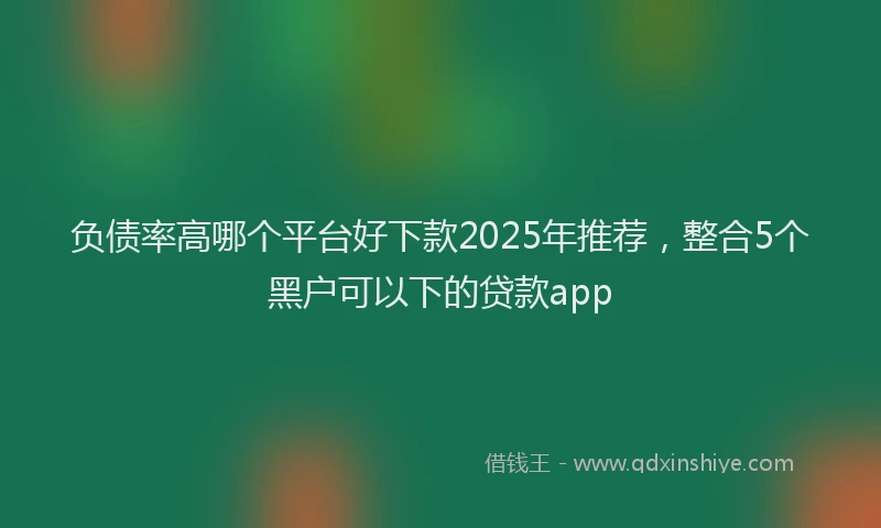 负债率高哪个平台好下款2025年推荐，整合5个黑户可以下的贷款app