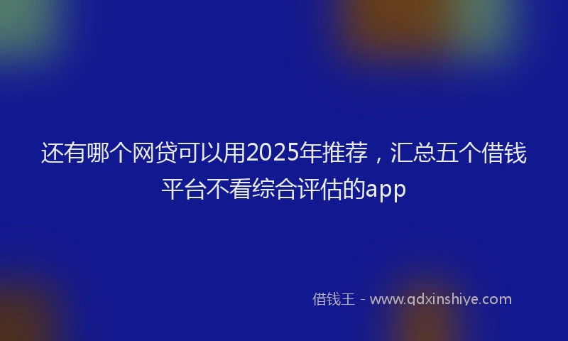 还有哪个网贷可以用2025年推荐，汇总五个借钱平台不看综合评估的app