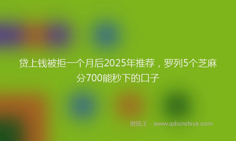 贷上钱被拒一个月后2025年推荐，罗列5个芝麻分700能秒下的口子
