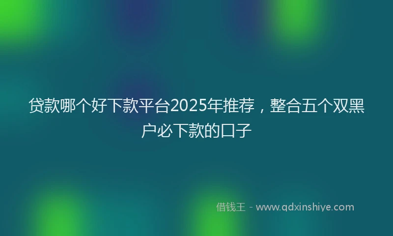 贷款哪个好下款平台2025年推荐，整合五个双黑户必下款的口子