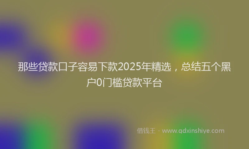那些贷款口子容易下款2025年精选，总结五个黑户0门槛贷款平台
