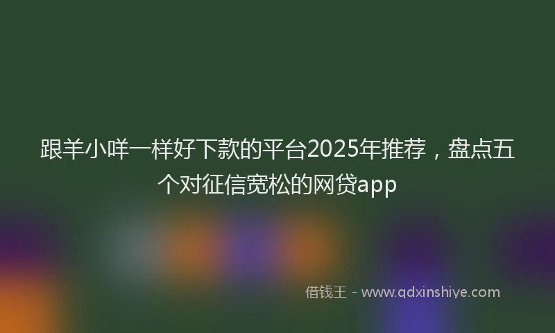 跟羊小咩一样好下款的平台2025年推荐，盘点五个对征信宽松的网贷app