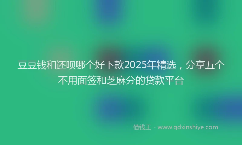 豆豆钱和还呗哪个好下款2025年精选，分享五个不用面签和芝麻分的贷款平台