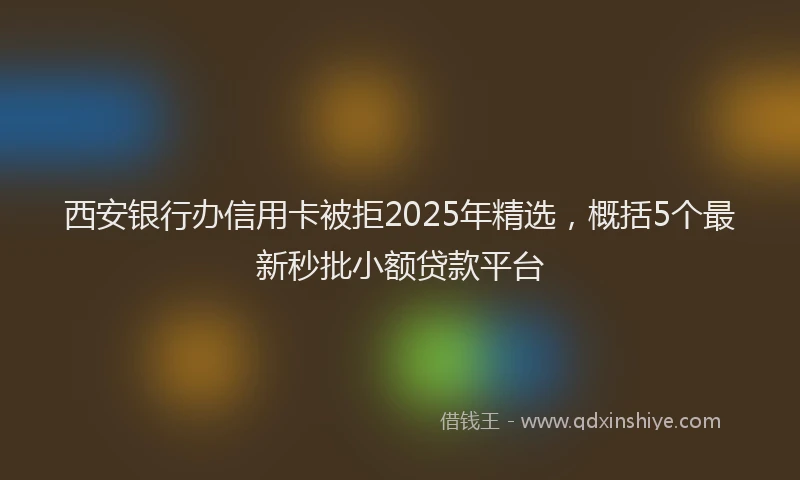 西安银行办信用卡被拒2025年精选，概括5个最新秒批小额贷款平台