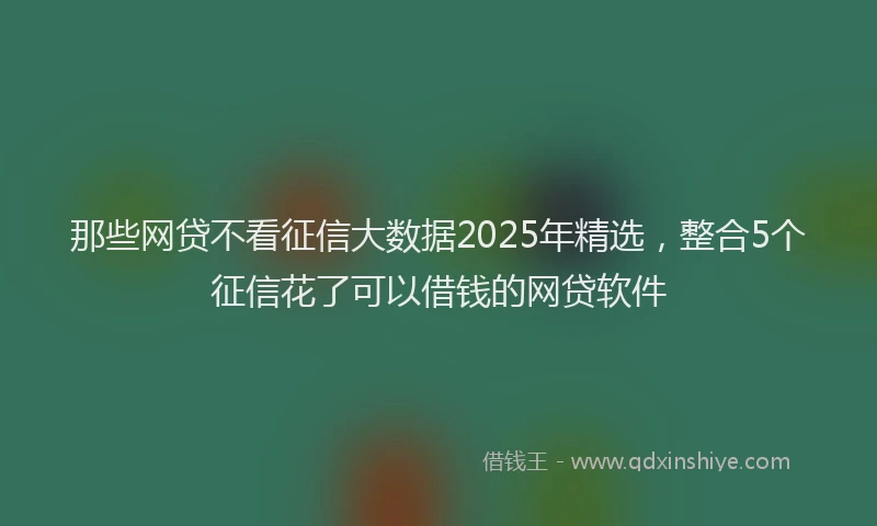 那些网贷不看征信大数据2025年精选，整合5个征信花了可以借钱的网贷软件