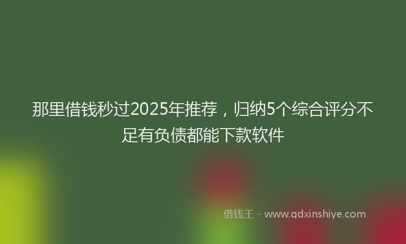 那里借钱秒过2025年推荐，归纳5个综合评分不足有负债都能下款软件