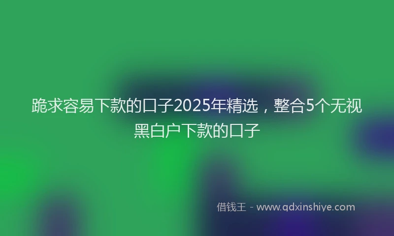 跪求容易下款的口子2025年精选，整合5个无视黑白户下款的口子