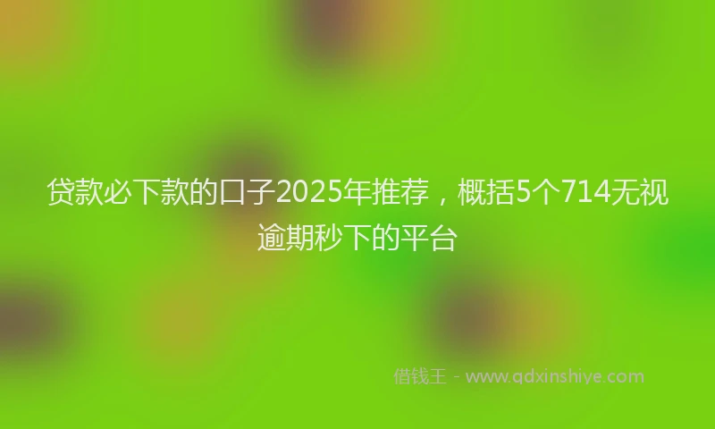 贷款必下款的口子2025年推荐，概括5个714无视逾期秒下的平台