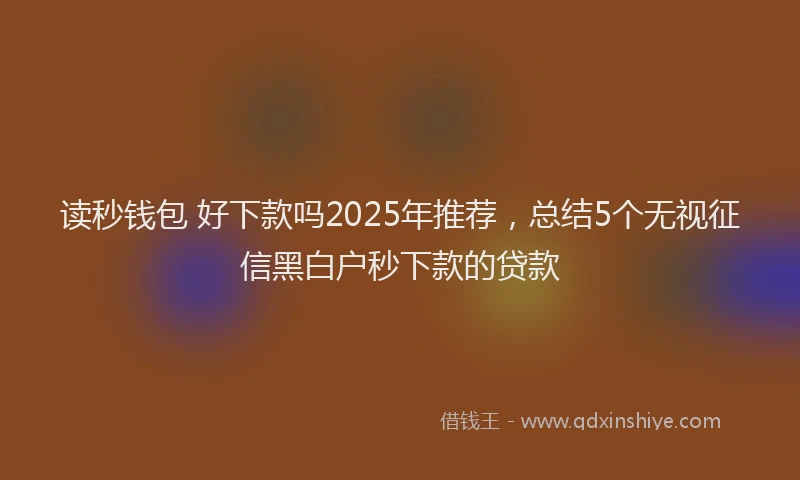 读秒钱包 好下款吗2025年推荐，总结5个无视征信黑白户秒下款的贷款