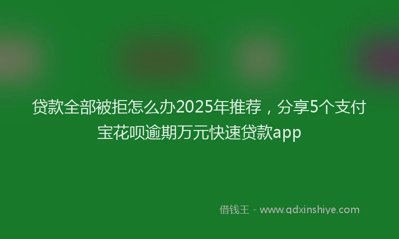 贷款全部被拒怎么办2025年推荐，分享5个支付宝花呗逾期万元快速贷款app