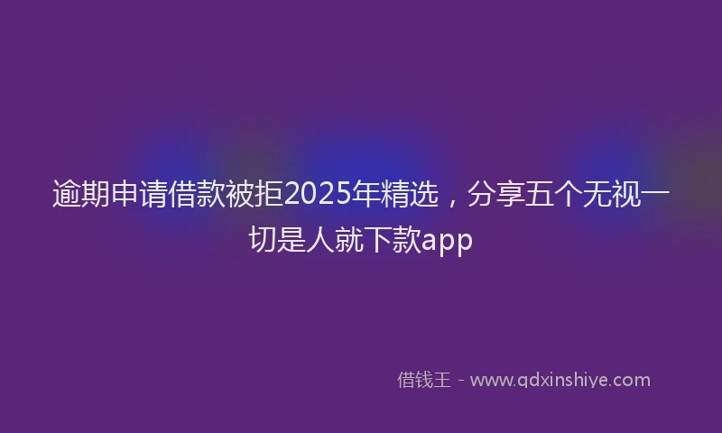 逾期申请借款被拒2025年精选，分享五个无视一切是人就下款app