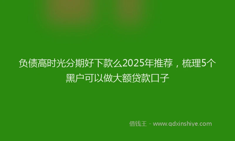 负债高时光分期好下款么2025年推荐，梳理5个黑户可以做大额贷款口子
