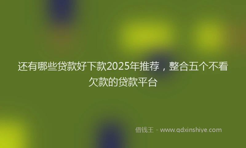 还有哪些贷款好下款2025年推荐，整合五个不看欠款的贷款平台