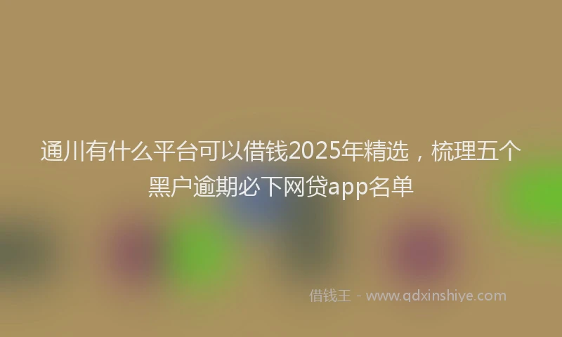 通川有什么平台可以借钱2025年精选，梳理五个黑户逾期必下网贷app名单
