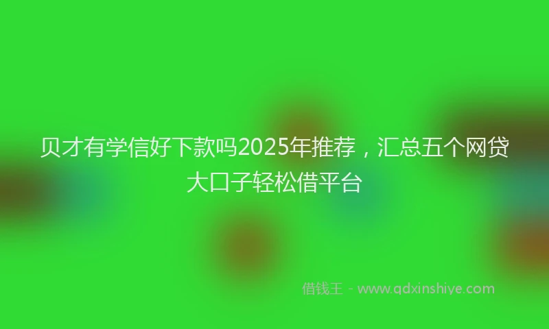 贝才有学信好下款吗2025年推荐，汇总五个网贷大口子轻松借平台