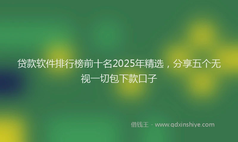 贷款软件排行榜前十名2025年精选，分享五个无视一切包下款口子